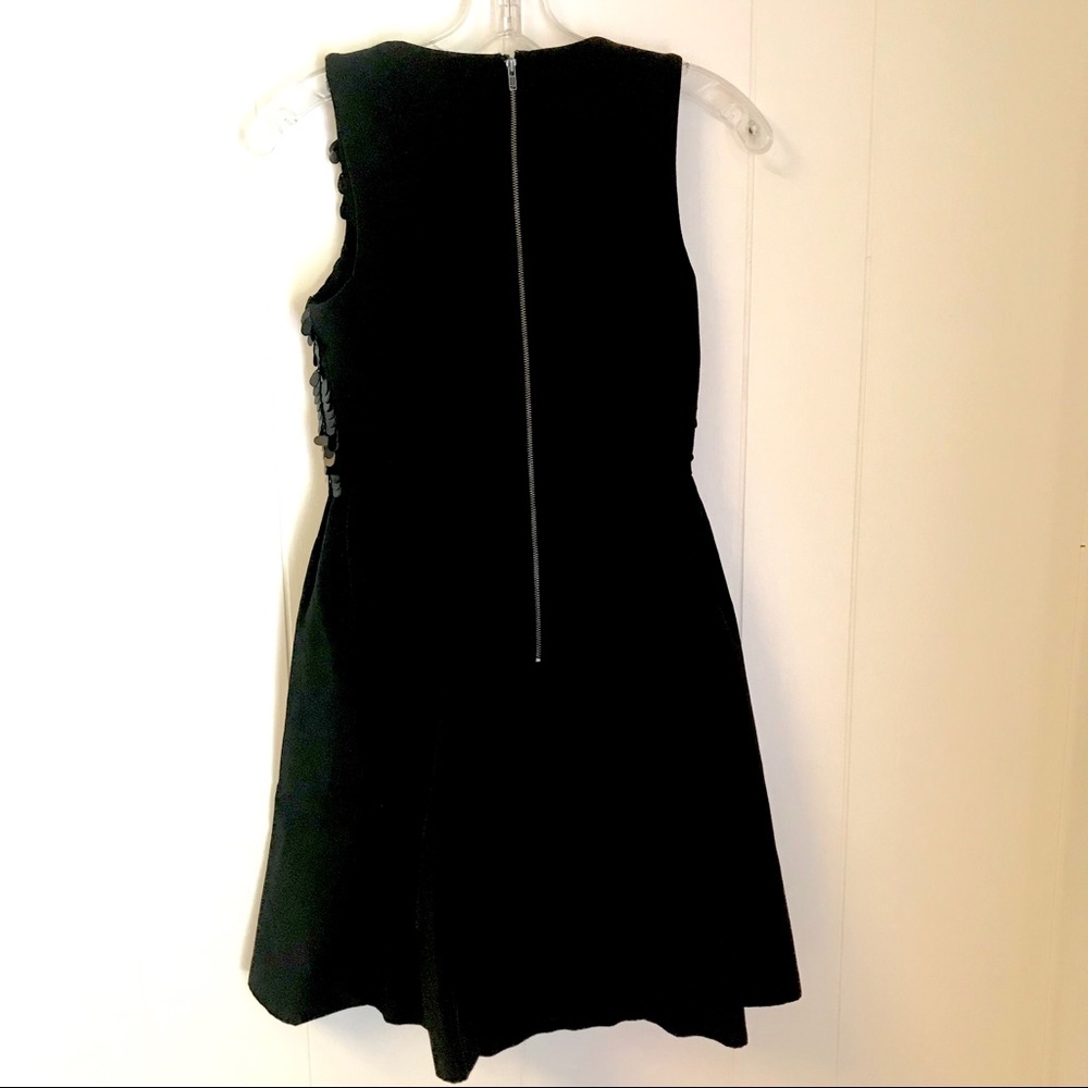 Tracy Reese Plenty Taffeta Dress Womens Size 2 Sequin Bodice Solid Black Lined - Picture 8 of 11